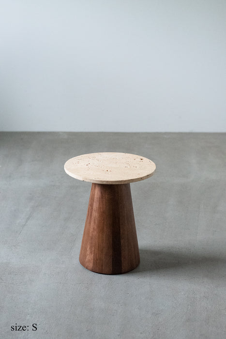 sed/met コーン サイドテーブル｜天然石×木の静謐なフォルム — ANTRY
