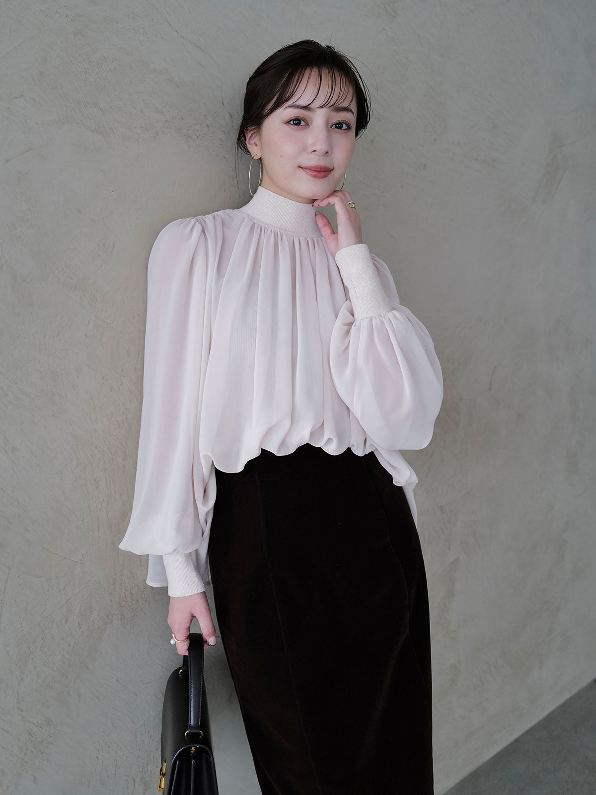 ジョーゼットフレアブラウス