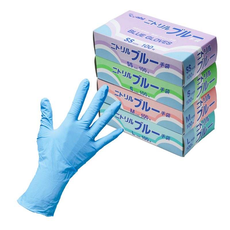 ニトリルグローブブルーパウダー付SS/S/M/L|旭創業Webカタログ