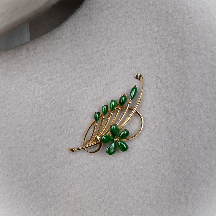 優雅な翡翠ブローチ | 芦屋Antico