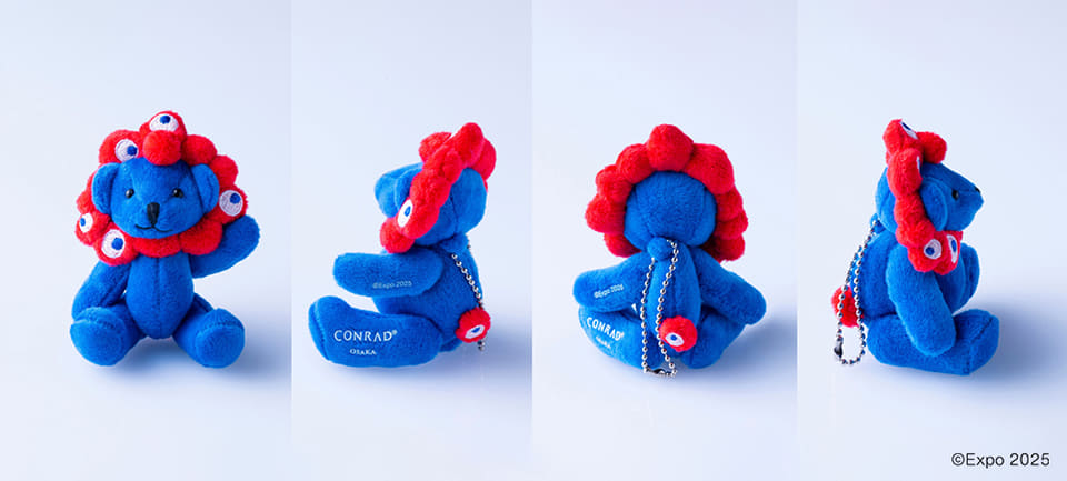 ミャクミャクぬいぐるみベア、2500体限定。しっぽまでかわいい