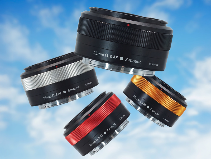 ピントリングのカラーが選べる単焦点レンズ「SG-image AF 25mm F1.8