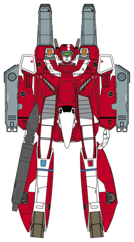マクロス」から、赤と白の機体カラー「VF-1J スーパー バトロイド