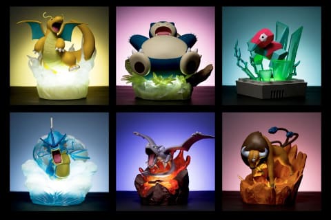 はかいこうせん」を放つ迫力満点なカビゴンやカイリューのフィギュアが