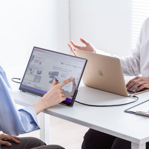 USB Type-Cケーブル1本で使える15.6型マルチタッチ対応モバイル