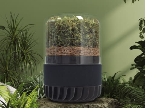 コケやココナッツをフィルターにした空気清浄機 - 家電 Watch