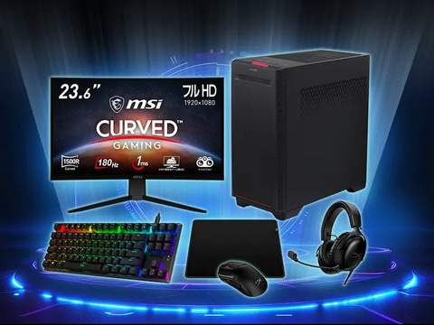 FRONTIER、ゲーミングPCとキーボード、マウスなど6点がセットの「PC