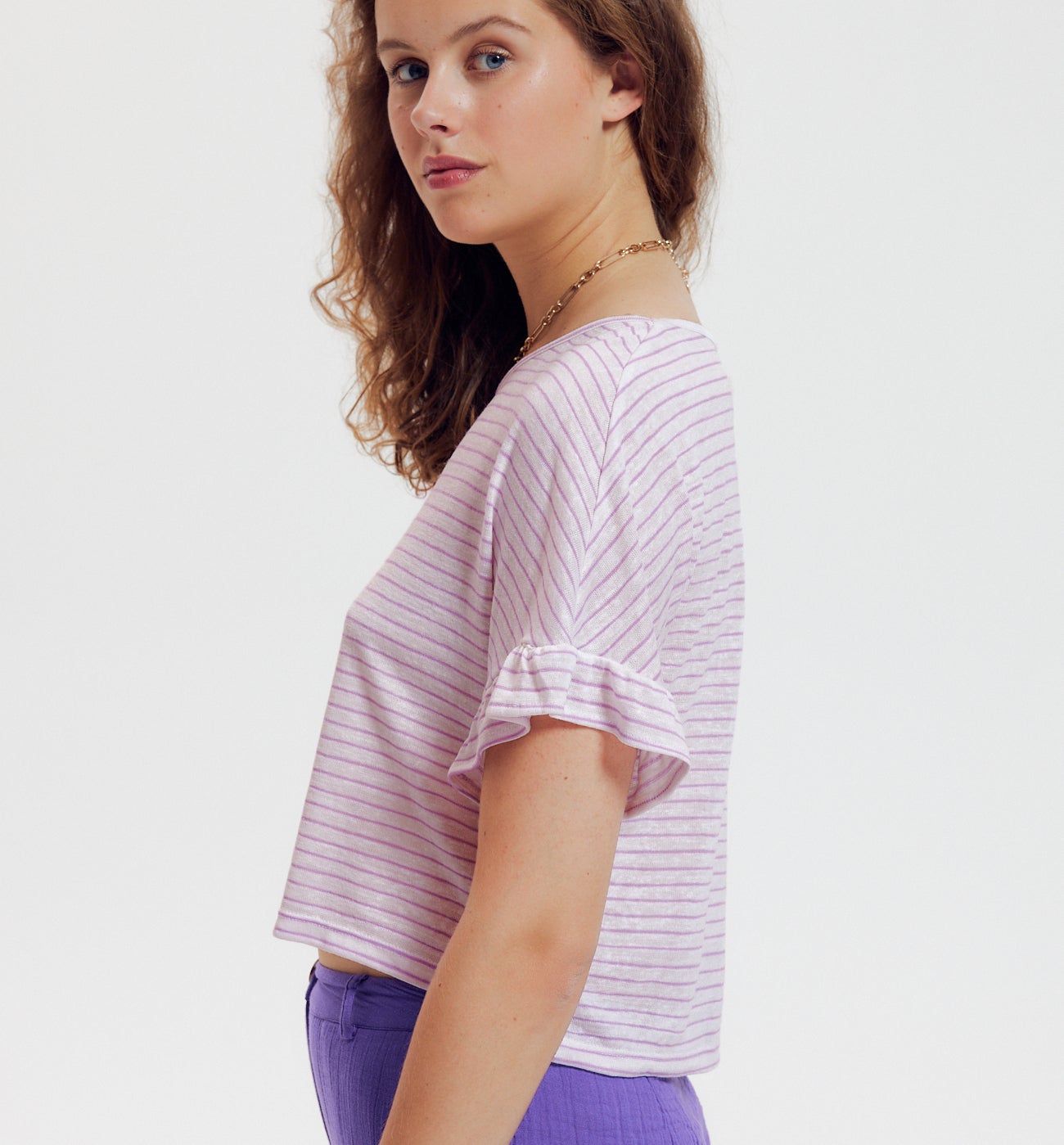 Striped top - Light lilac