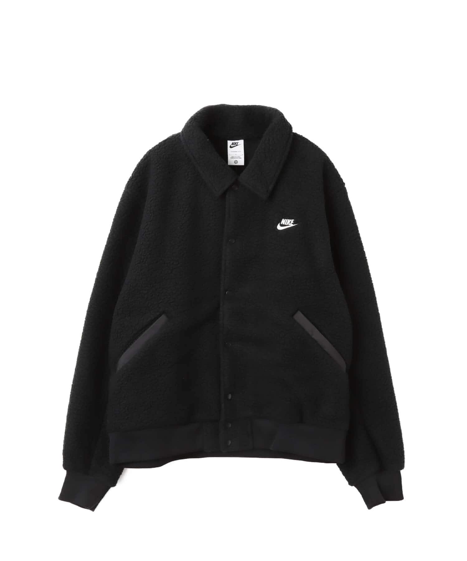 NIKE AS M NK CLUB SHERPA COACHES JK BLACK/WHITE（ナイキ クラブ