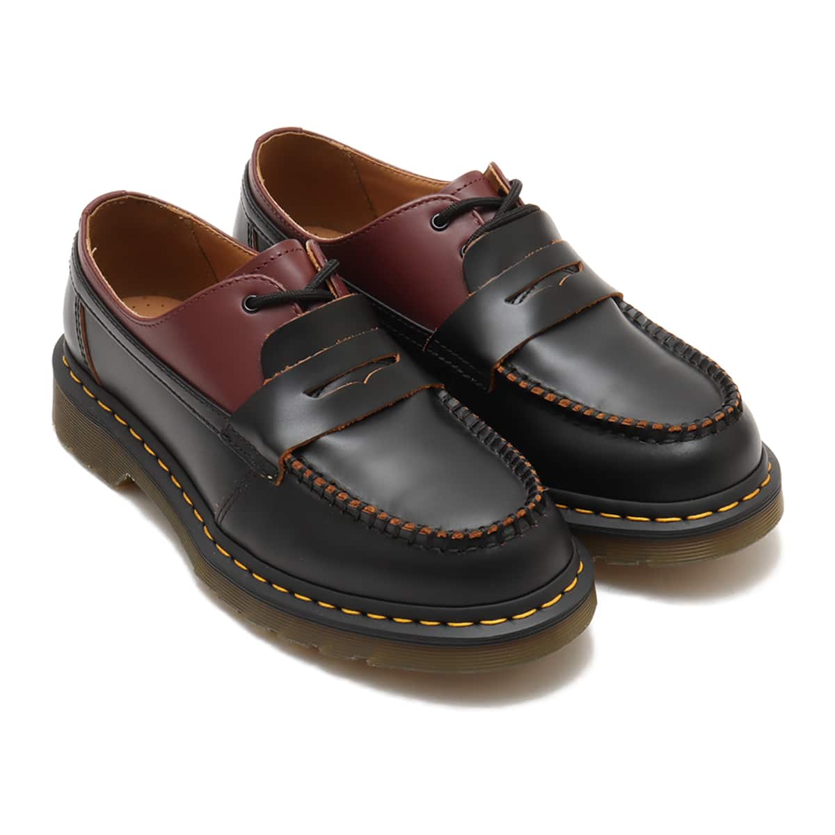 MM6 x Dr. Martens 1461 PENTON - MASH UP Oxblood Red/Black