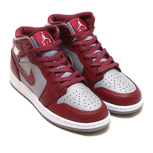 JORDAN BRAND AIR JORDAN 1 MID CHERRYWOOD RED/WHITE-CEMENT GREY