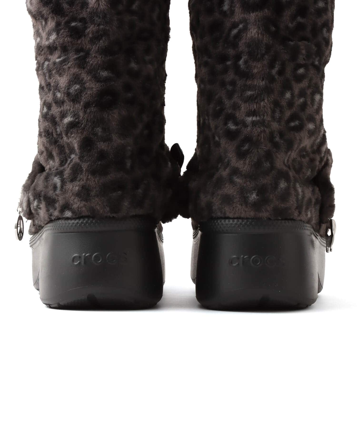 crocs Unfurgettable Leopard Knee High Boot Black/Leopard