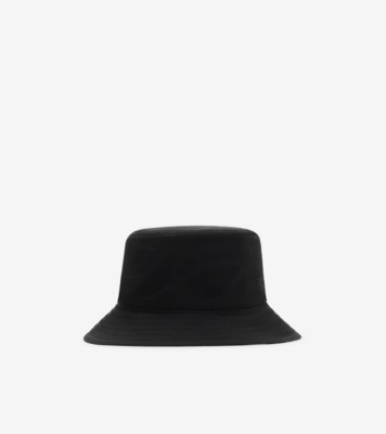 リバーシブル ギャバジン バケットハット (ブラック／サンドベージュ