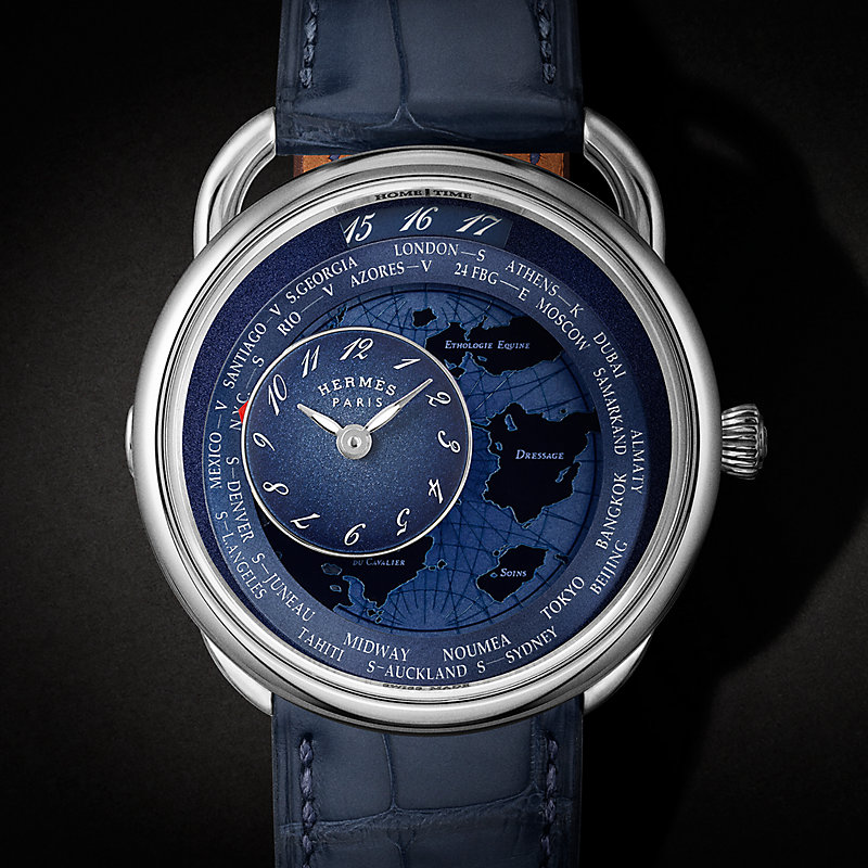 Arceau Le Temps Voyageur watch, 38 mm | Hermès USA