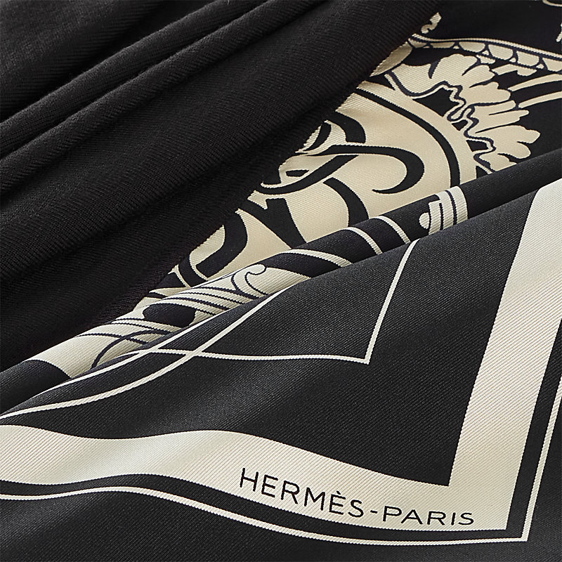 Hybride Ex-Libris scarf 90 - Black | Hermès USA