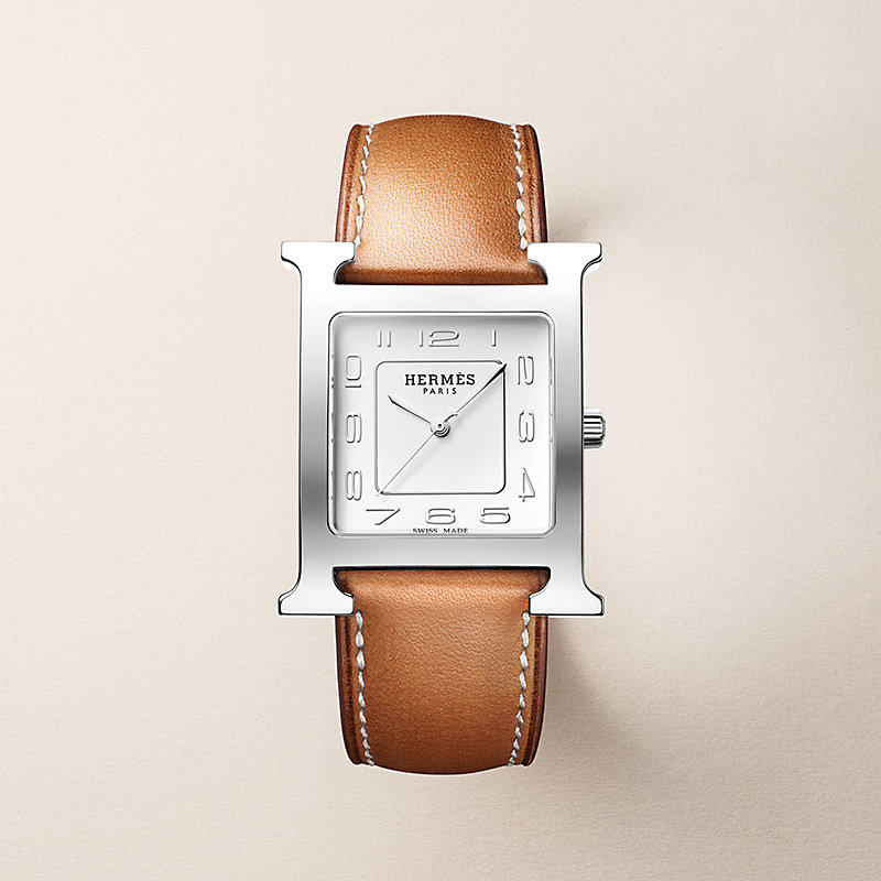 Heure H watch, Large model, 34 mm - Brown | Hermès USA