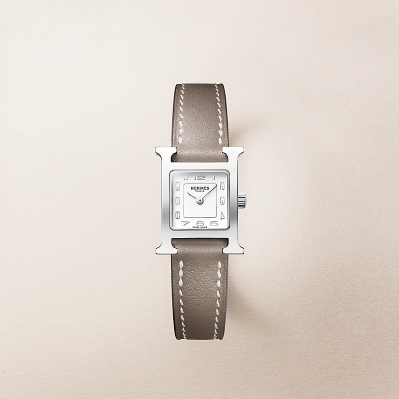 Heure H watch, Mini model, 21 mm - Brown | Hermès USA