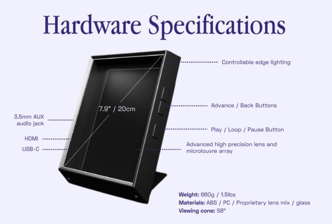 個人向けの裸眼立体視ディスプレイ「Looking Glass Portrait」発表