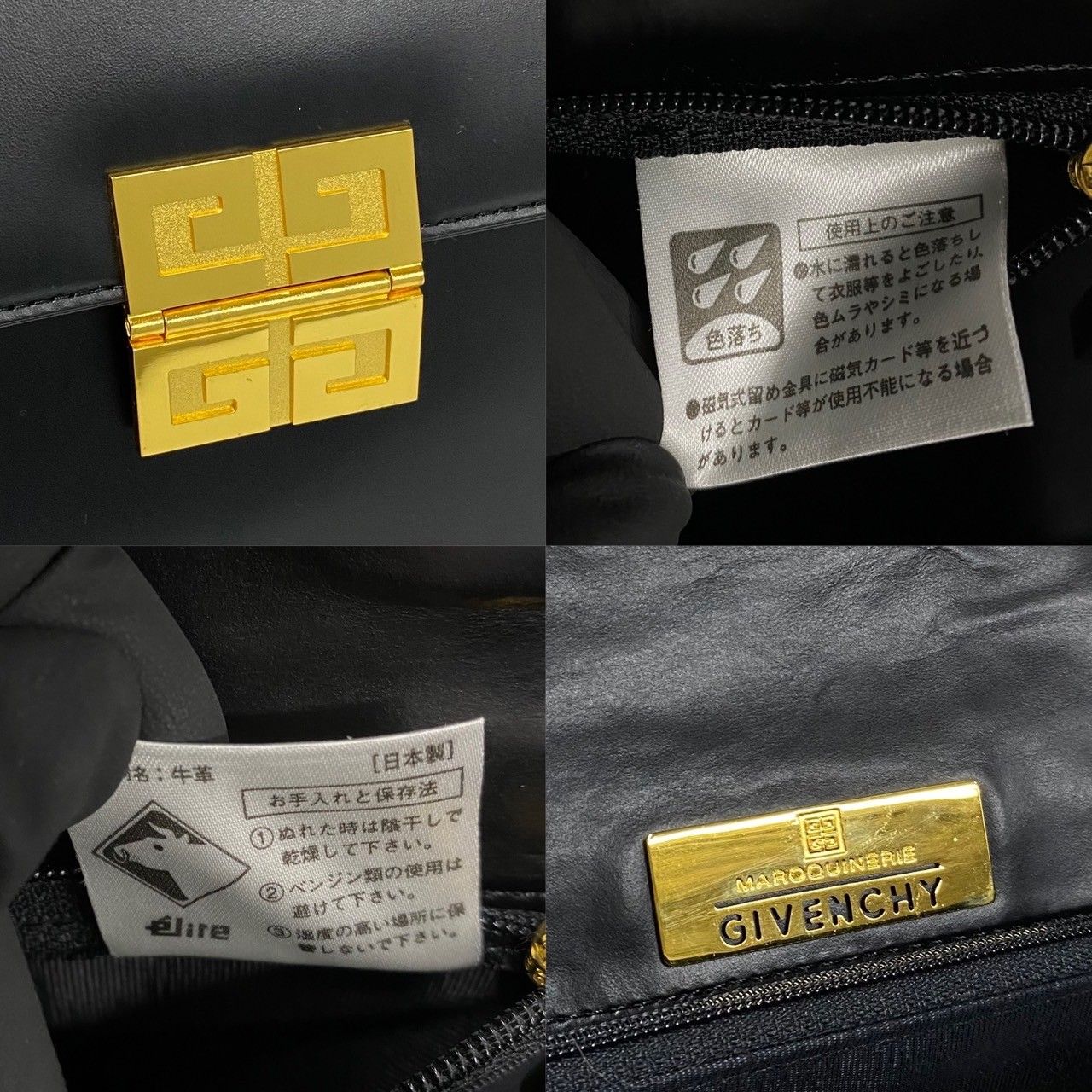 ほぼ未使用 希少品 GIVENCHY ジバンシィ 4G ロゴ 金具 カーフ レザー