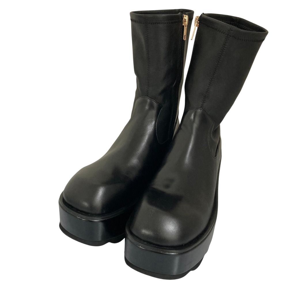 美品 MANA マナ ワイドボリューム ストレッチブーツ サイドジップ