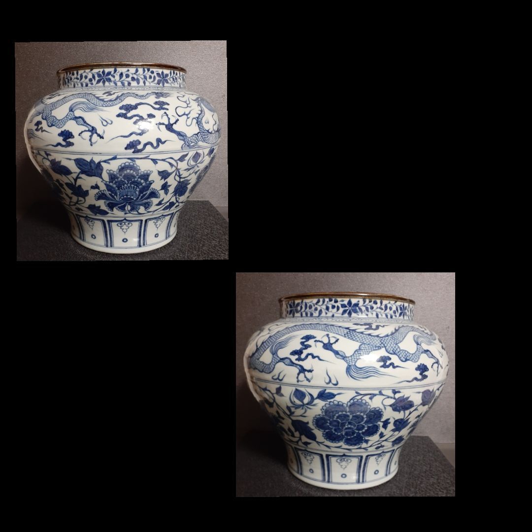 中国 染付蓮紋お碗 大明嘉靖年製銘 送料込み0525 中国 染付蓮紋お碗