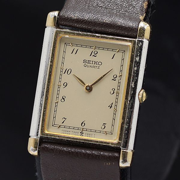 セイコー QZ 7320-5860 スクエア アイボリー文字盤 ヴィンテージ