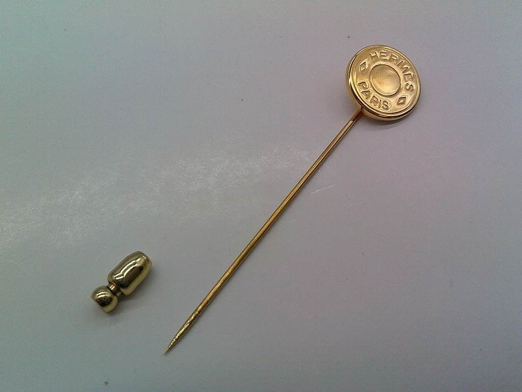 BJM2☆エルメス/HERMES セリエ ピンブローチ ハットピン ゴールド