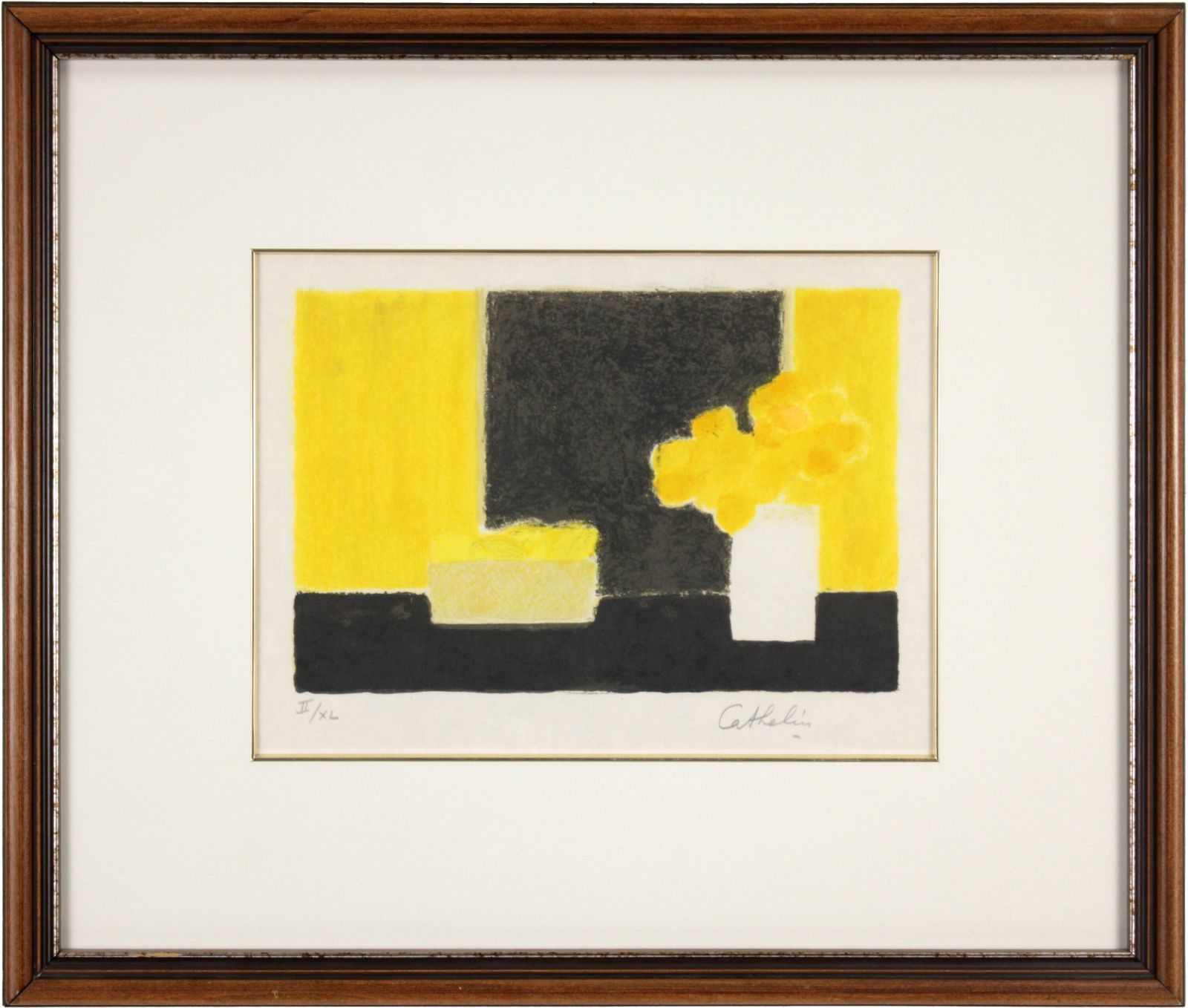 ベルナール・カトラン「黄色い花」リトグラフ 絵画買取・販売 :: 黄色