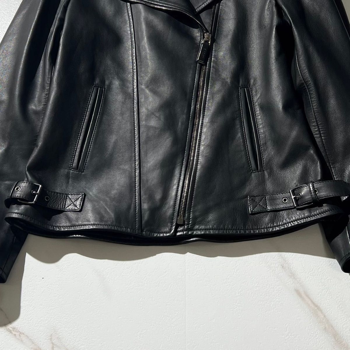 BALLY バリー ライダースジャケット ラムレザー ダブル 革ジャン