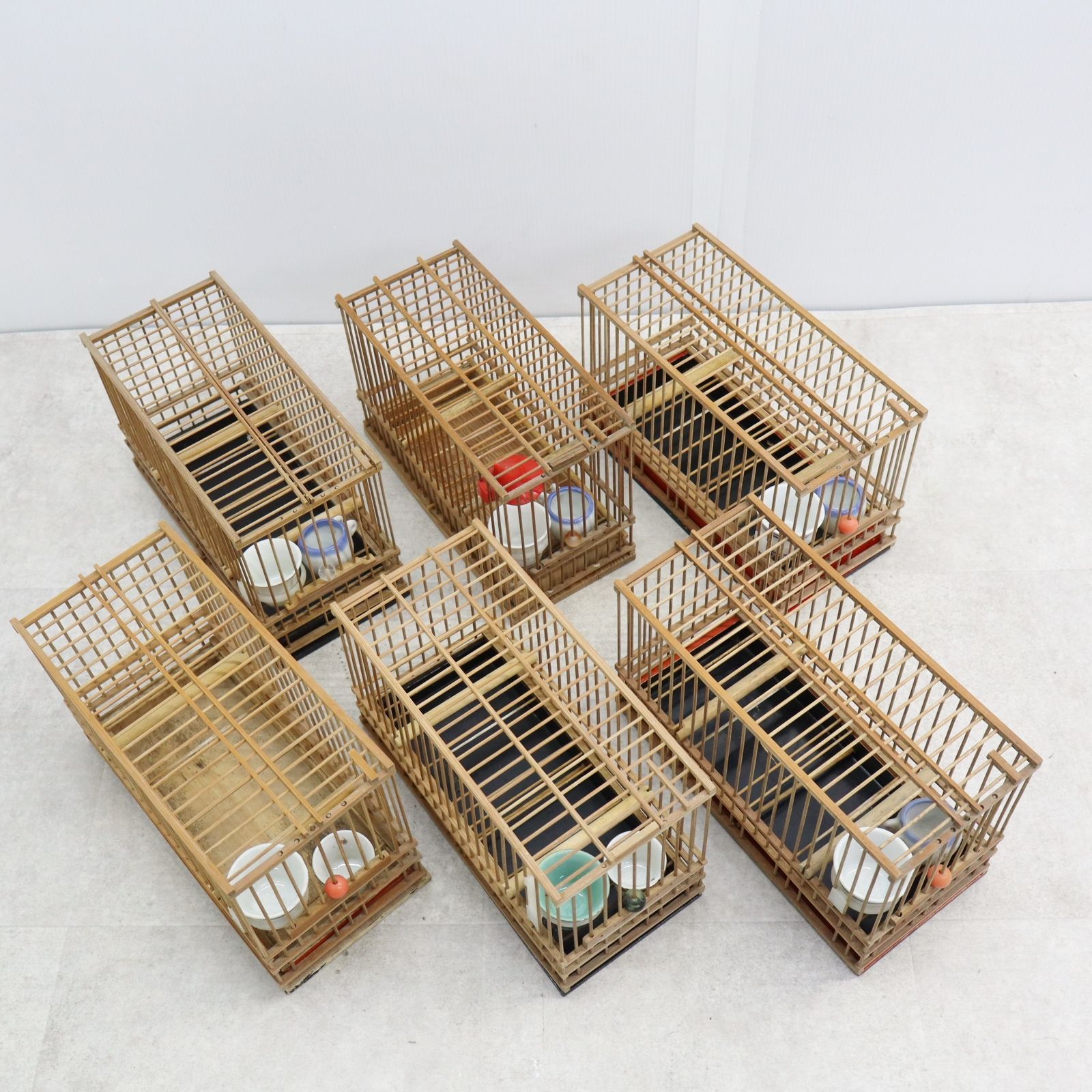 △6ケース入れ 6部屋｜鳥籠 鳥かご BOX 木製｜ メジロ箱 メジロ籠