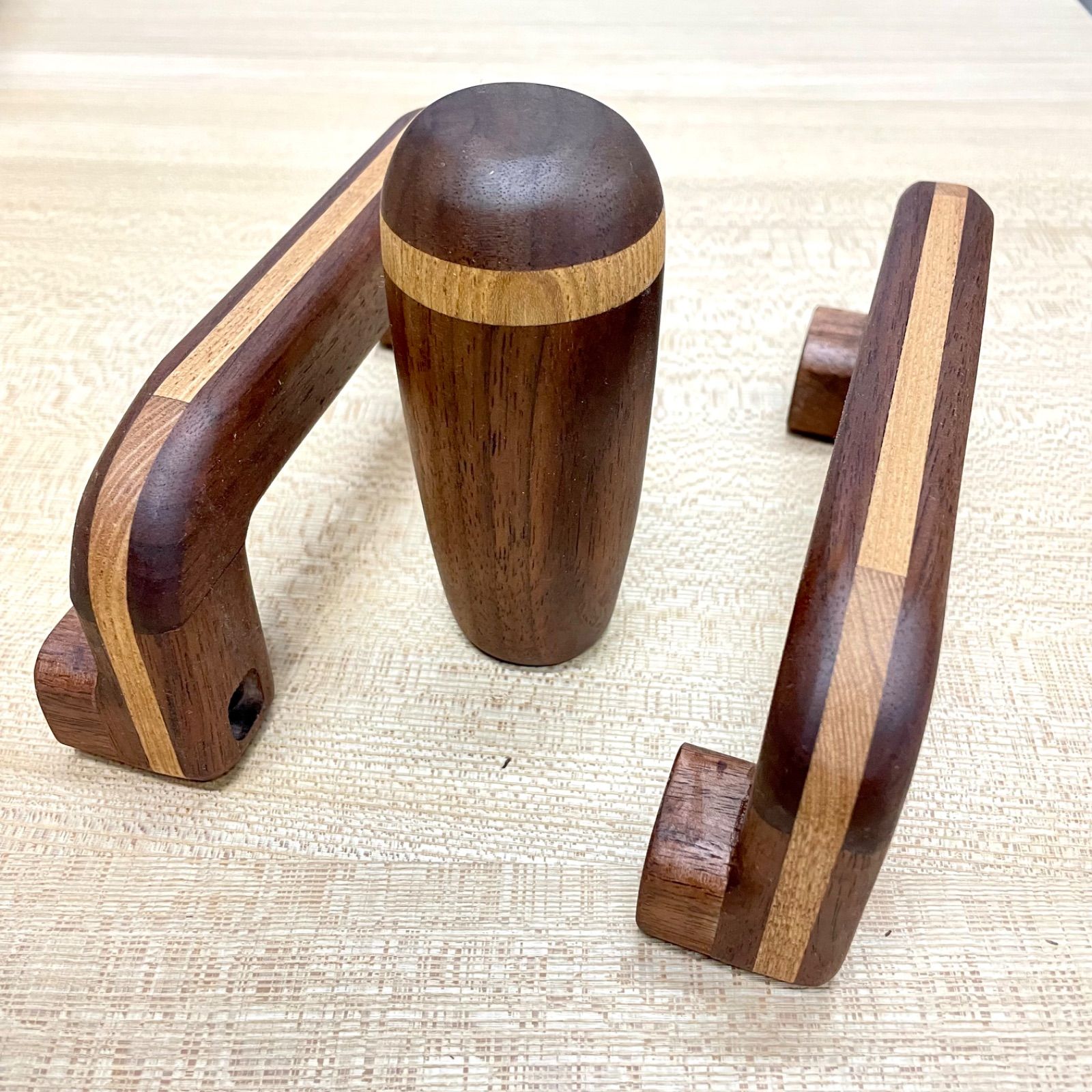 木製アシストグリップ3個(チェスナット) ハイエース用 木製アシスト