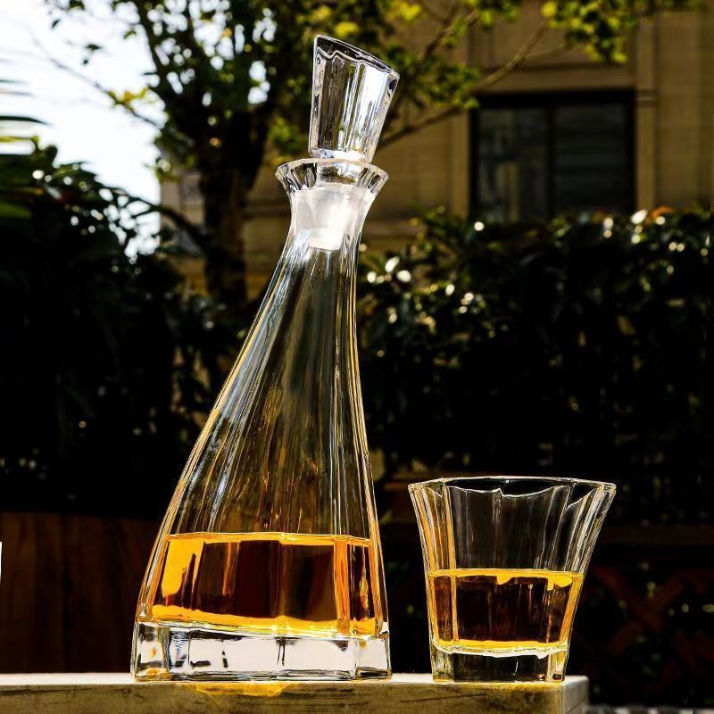 美品ボヘミアングラス デキャンタ ワイングラス6個 レッド 金彩 【仁