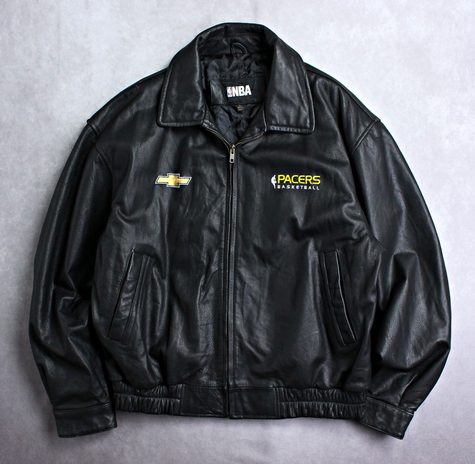 NBA】総革 オールレザー スタジャン 防寒中綿入り カウハイドレザー