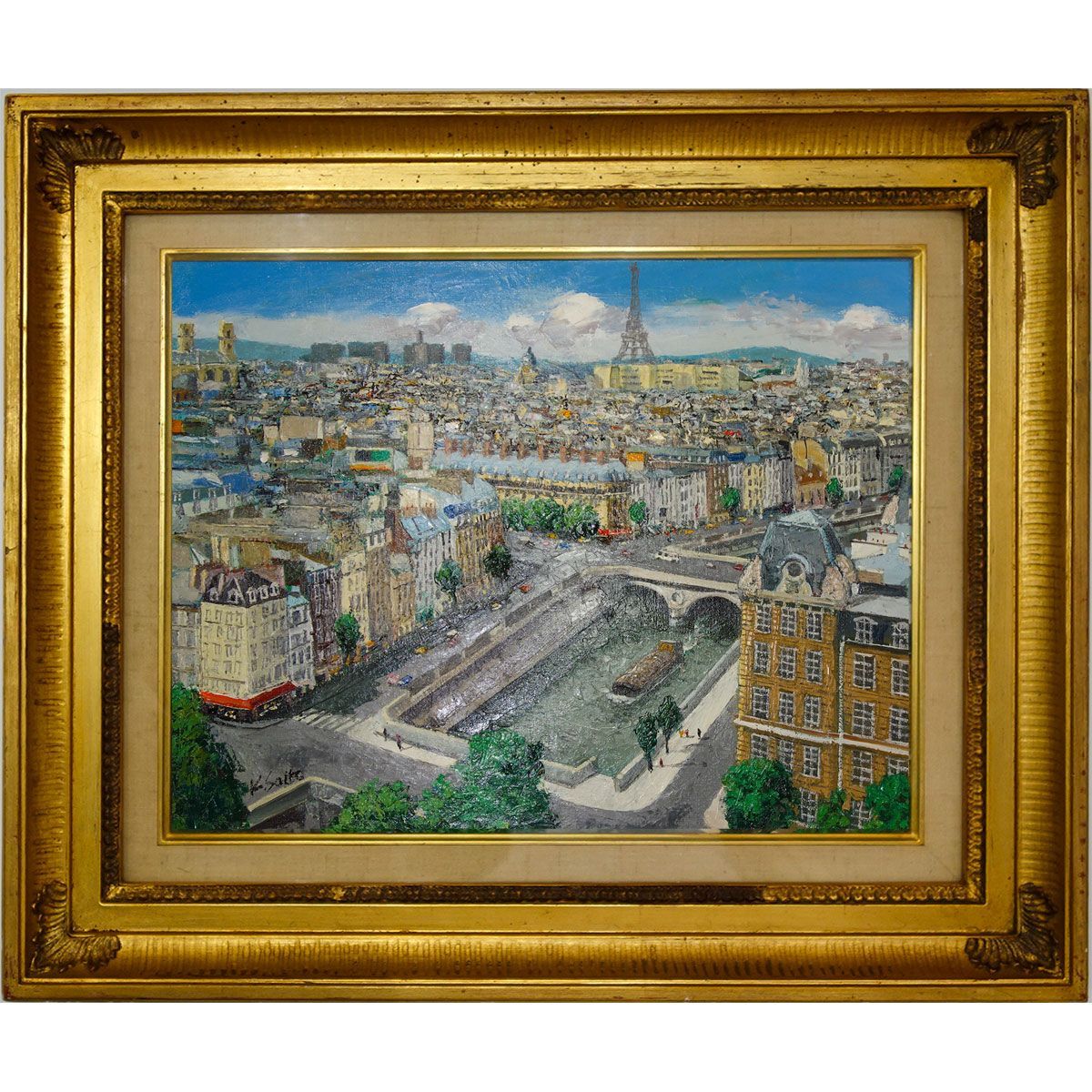 絵画油絵油彩画菊地正則「マスクをする男」F3号額付きサインあり美品