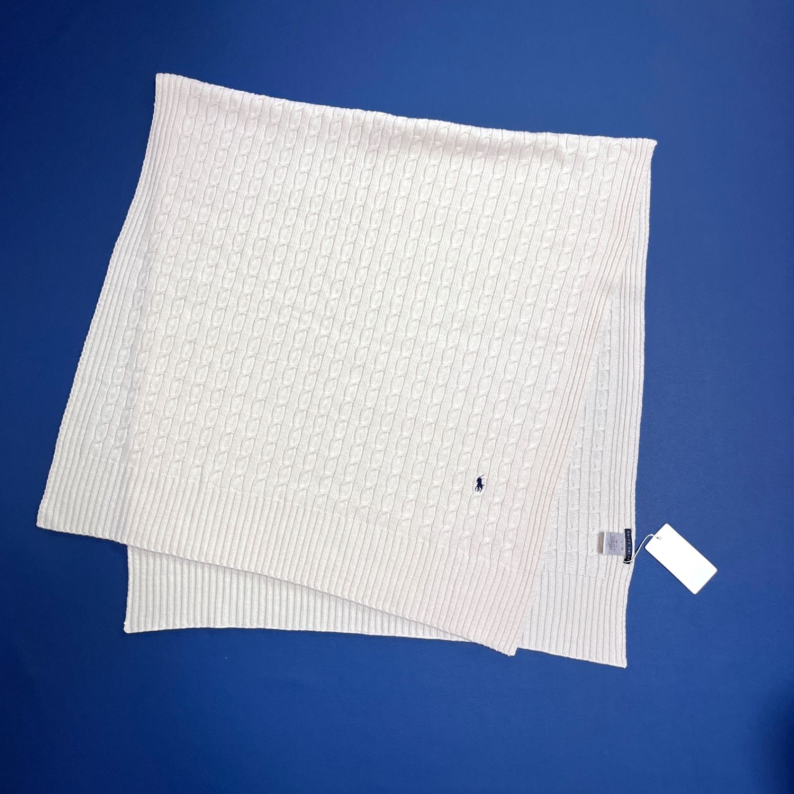 ci101 新品 RALPH LAUREN 大判 ひざ掛け 膝掛け 大きいサイズ ケーブル