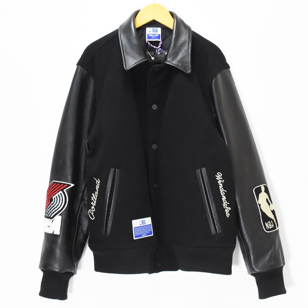 WIND AND SEA ウィンダンシー NBA × WDS スタジャン レザージャケット