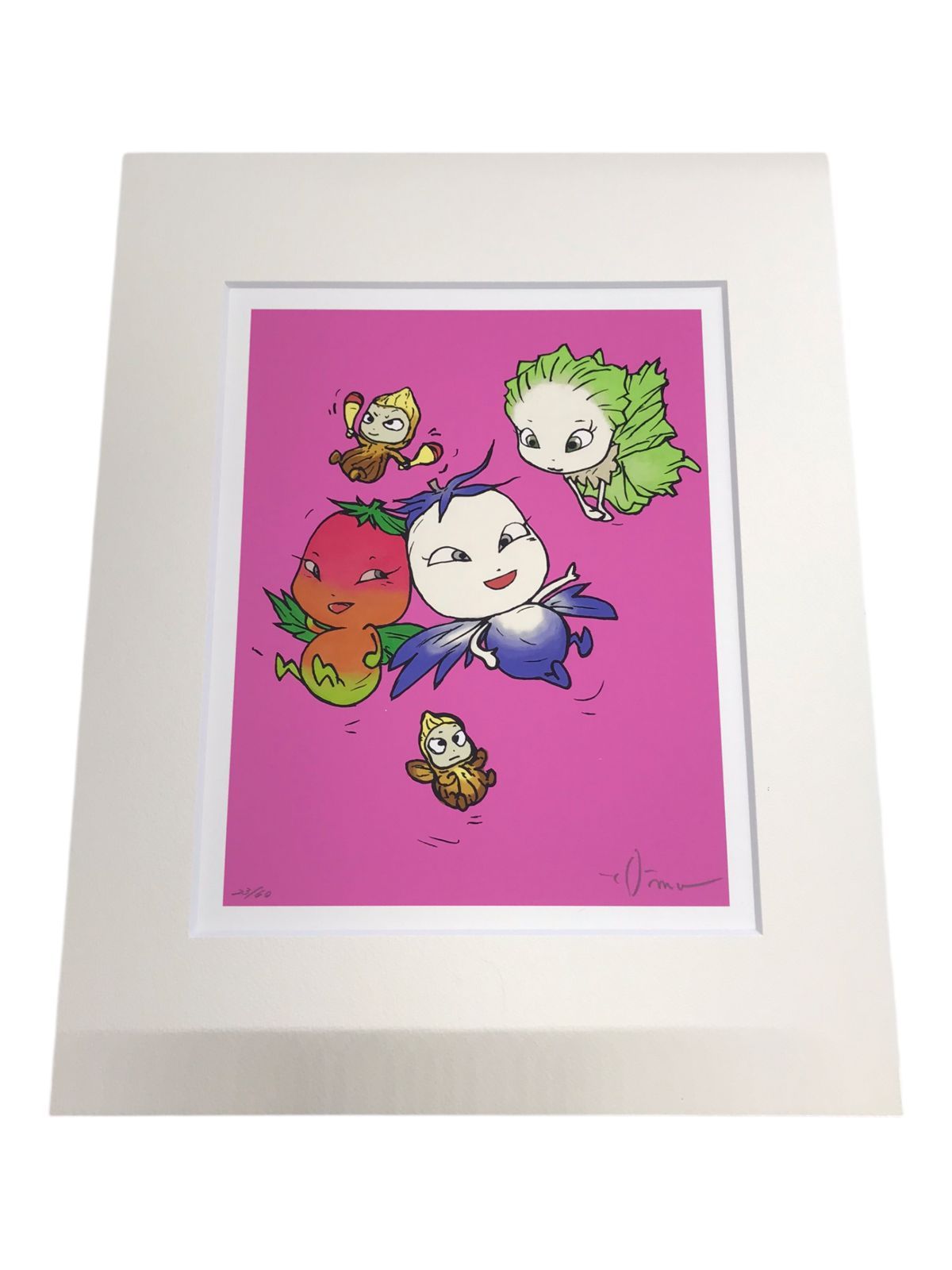 天野喜孝 直筆画入 リトグラフ 『やさいのようせい BOX』 23/60 やさい