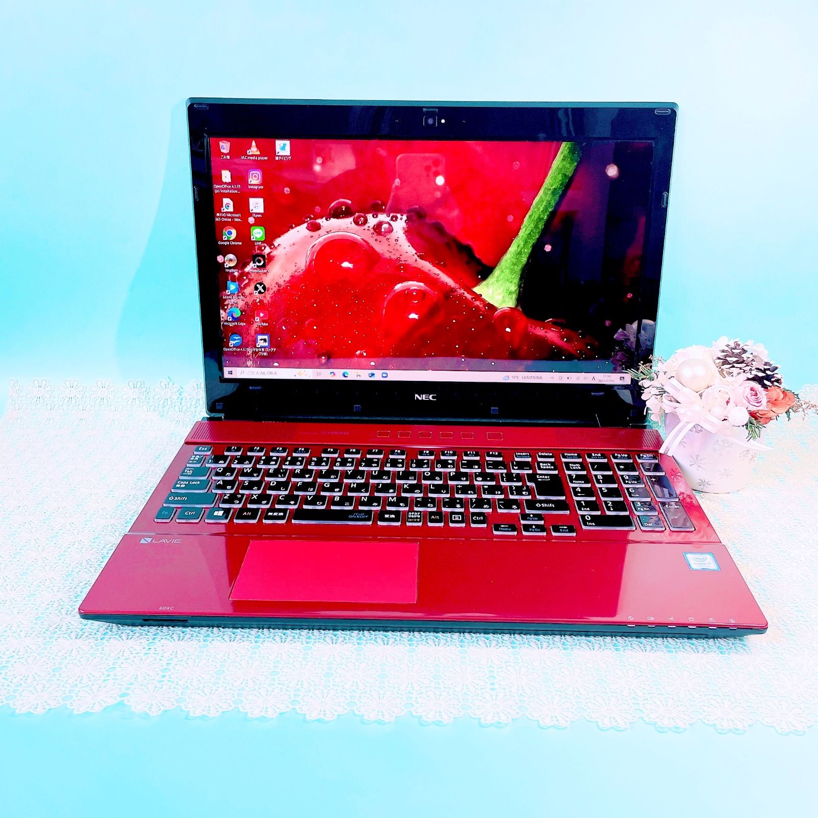 ジャンク】高スペ⭐️4コア⭐️Core i7⭐️フルHD⭐️赤ノートパソコン