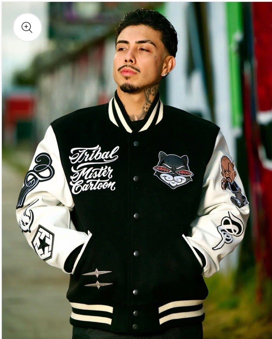 Mister Cartoon X Tribal - Black/White Varsity Jacket ミスター