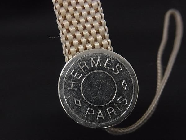 □美品□ HERMES エルメス セリエ キャンバス シルバー金具 ストラップ