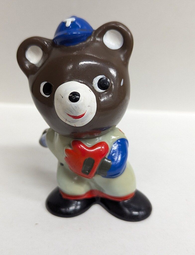 北海道拓殖銀行 貯金箱 たくちゃん 野球/投手/ピッチャー H100mm