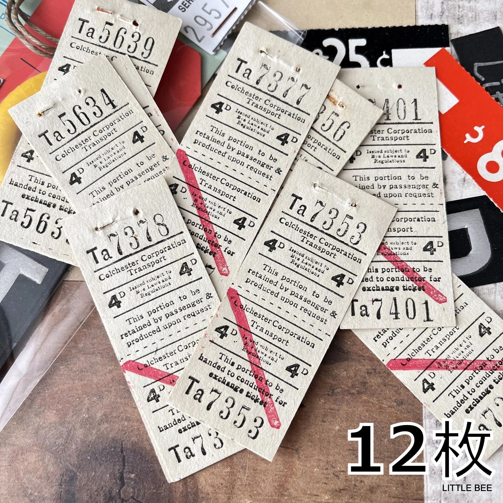 120・R-1111 イギリスバスチケット 1束（12枚）バスチケット 紙もの