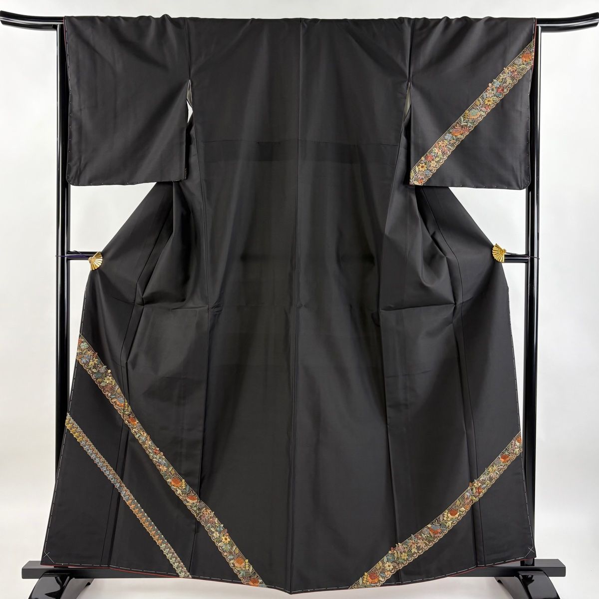 ≪4221≫ L寸 165cm 叩き染に花文様 正絹訪問着 美品