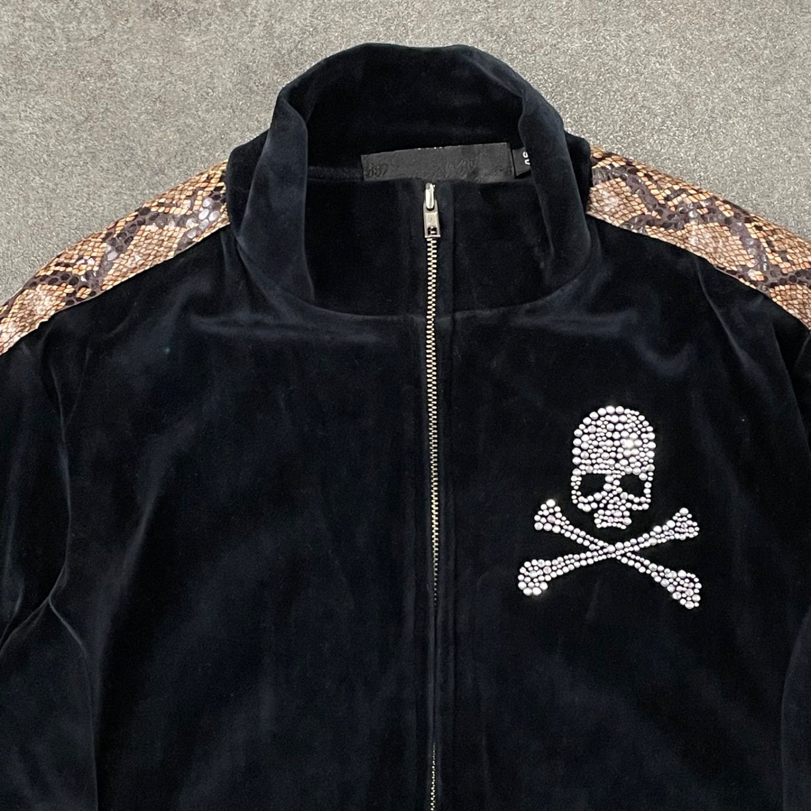 Roen Velour Track Jacket Blouson Black Skull y2k ロエン ベロア