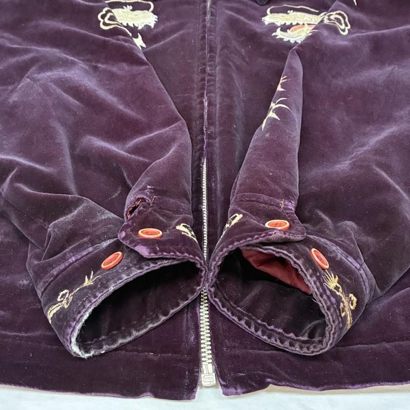 値下げ可能 BOURBON HOUSE ベロアスタジャン00s 刺繍 USED 古着