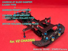 ミニ四駆・VZシャーシ専用】モーター押さえプレート フルカーボン