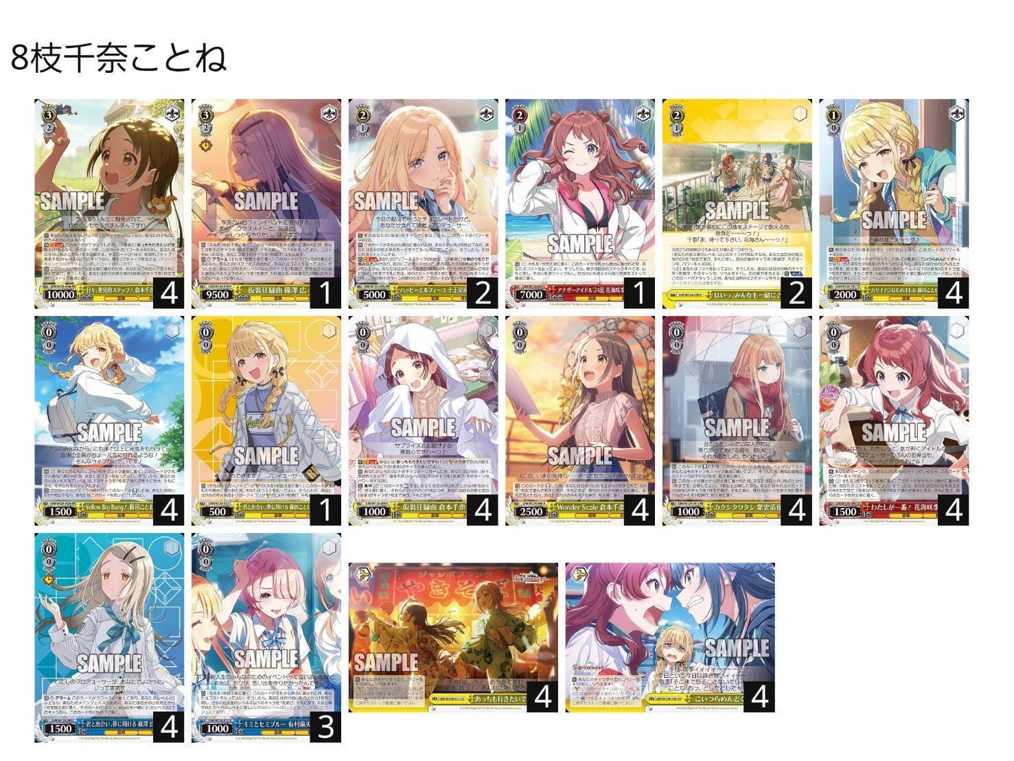 ヴァイスシュヴァルツ 学園アイドルマスター 8枝千奈-ことね 初期考察