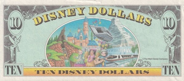 初めてのDダラー】ミッキー生誕65周年1993年版ディズニーダラーの紙幣