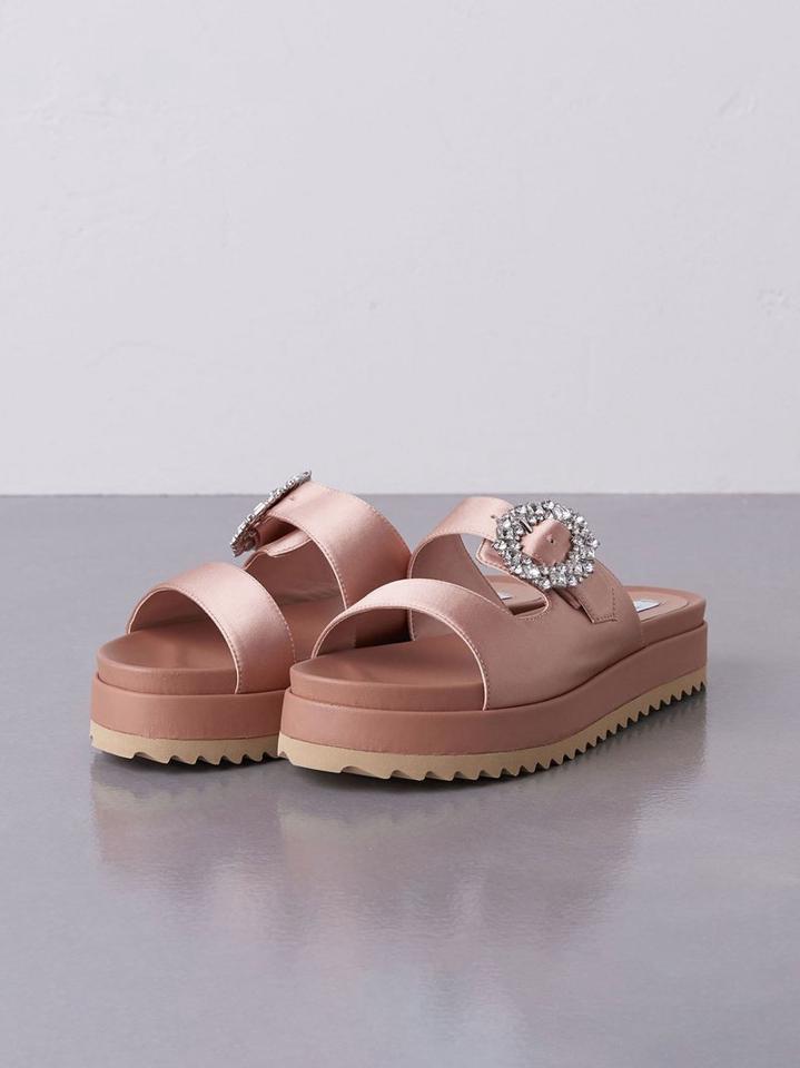 UNITED ARROWS サテンビジューサンダル サテン ビジュー クロス サンダル