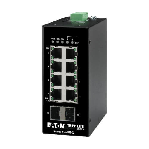 8-Port Industrial Network Switch, Gigabit, Unmanaged, SFP, DIN